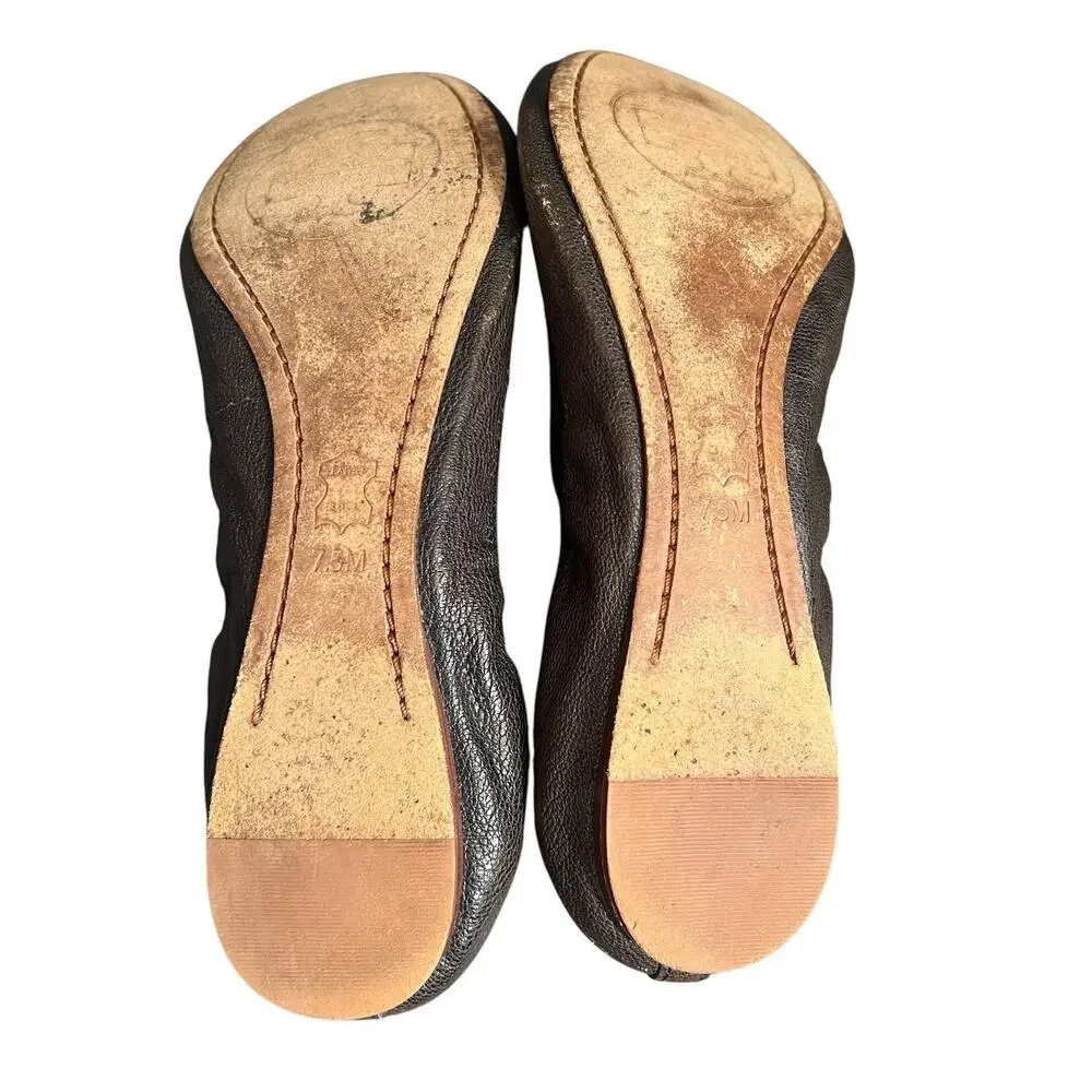 Tory Burch Leather Ballerina Flats Womens 7.5 School College Academia Workwear